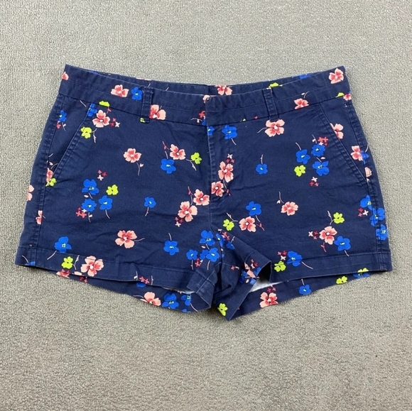 Khakis by Gap Women's Shorts Size 2 Floral Navy Blue City 3 Inch Short Cotton - Picture 1 of 6